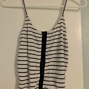 White and black striped American Eagle tank top